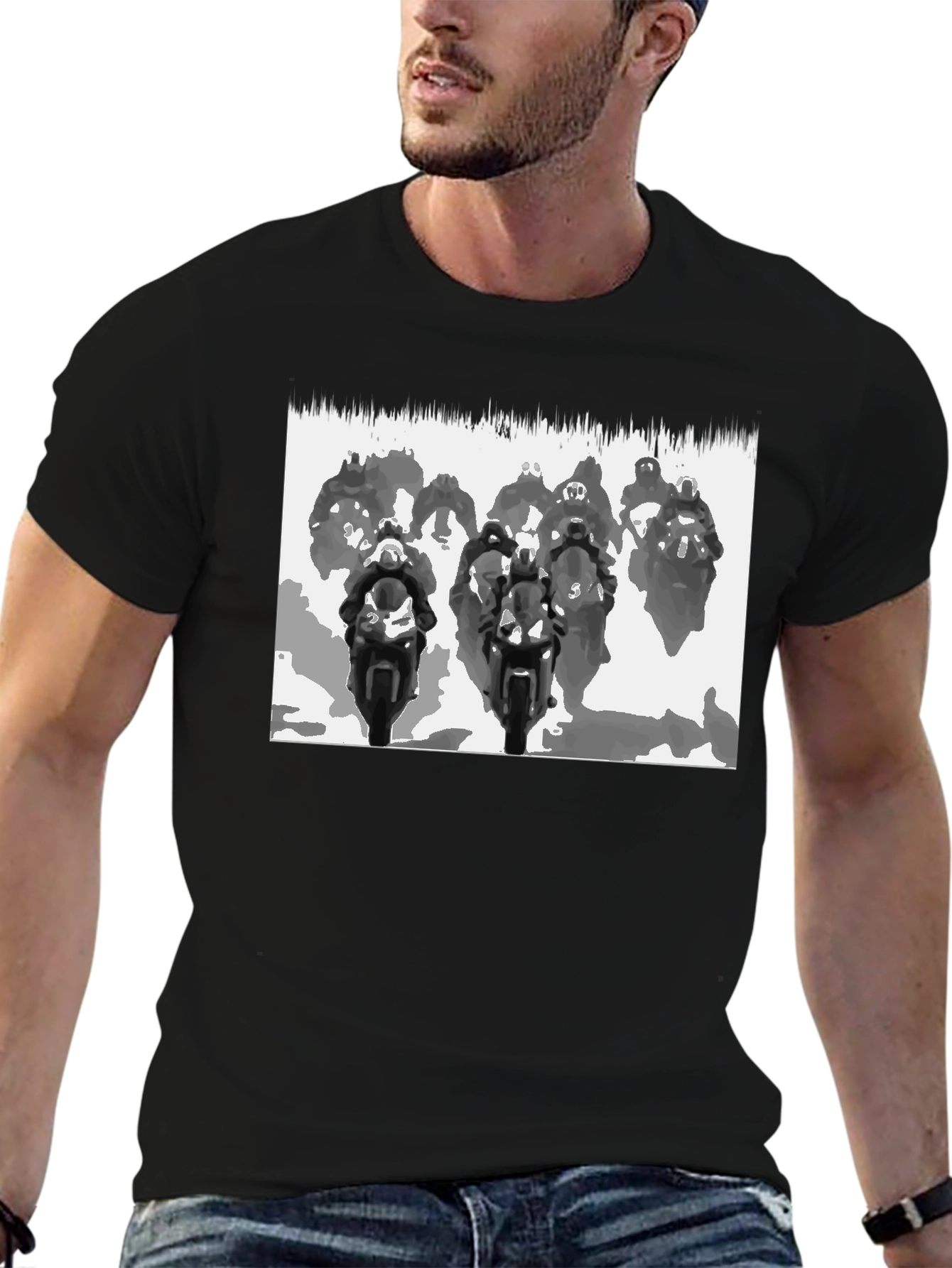 Motorcycle Race Black T-Shirt - Ride in Style