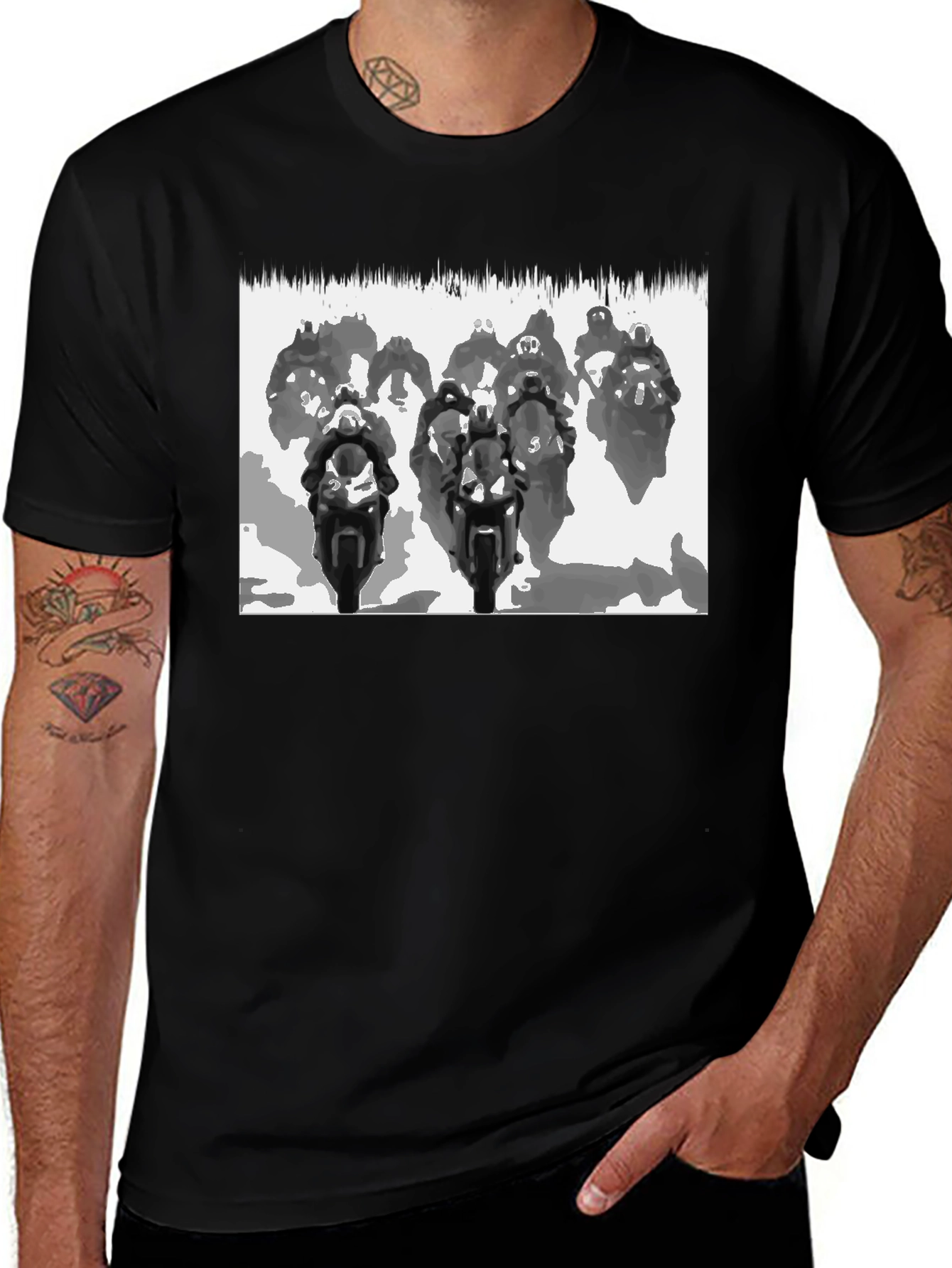 Motorcycle Race Black T-Shirt - Ride in Style