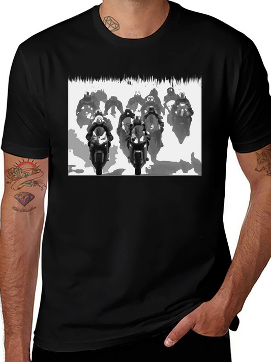 Motorcycle Race Black T-Shirt - Ride in Style