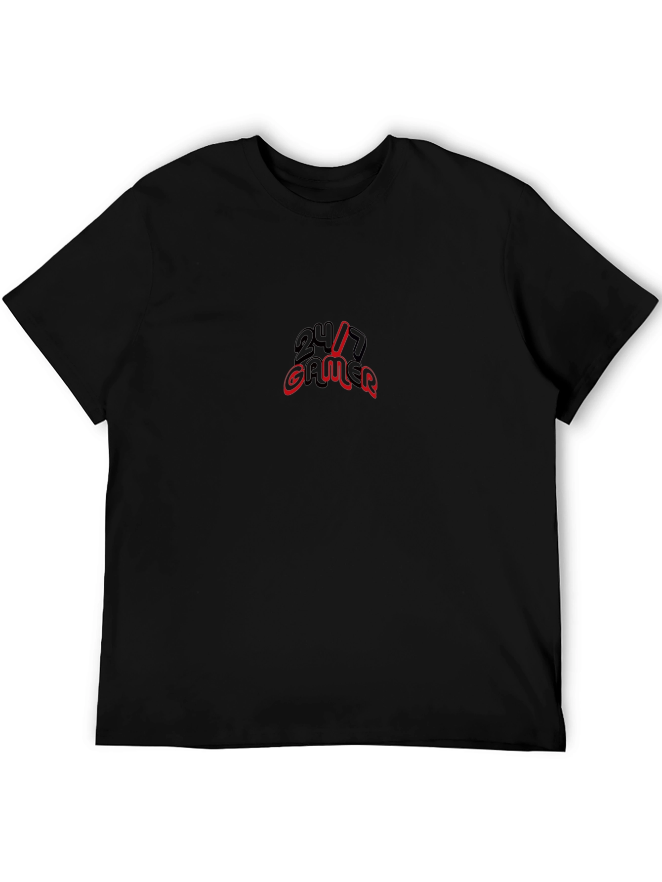 24/7 Gamer Black T-Shirt - Gaming Apparel