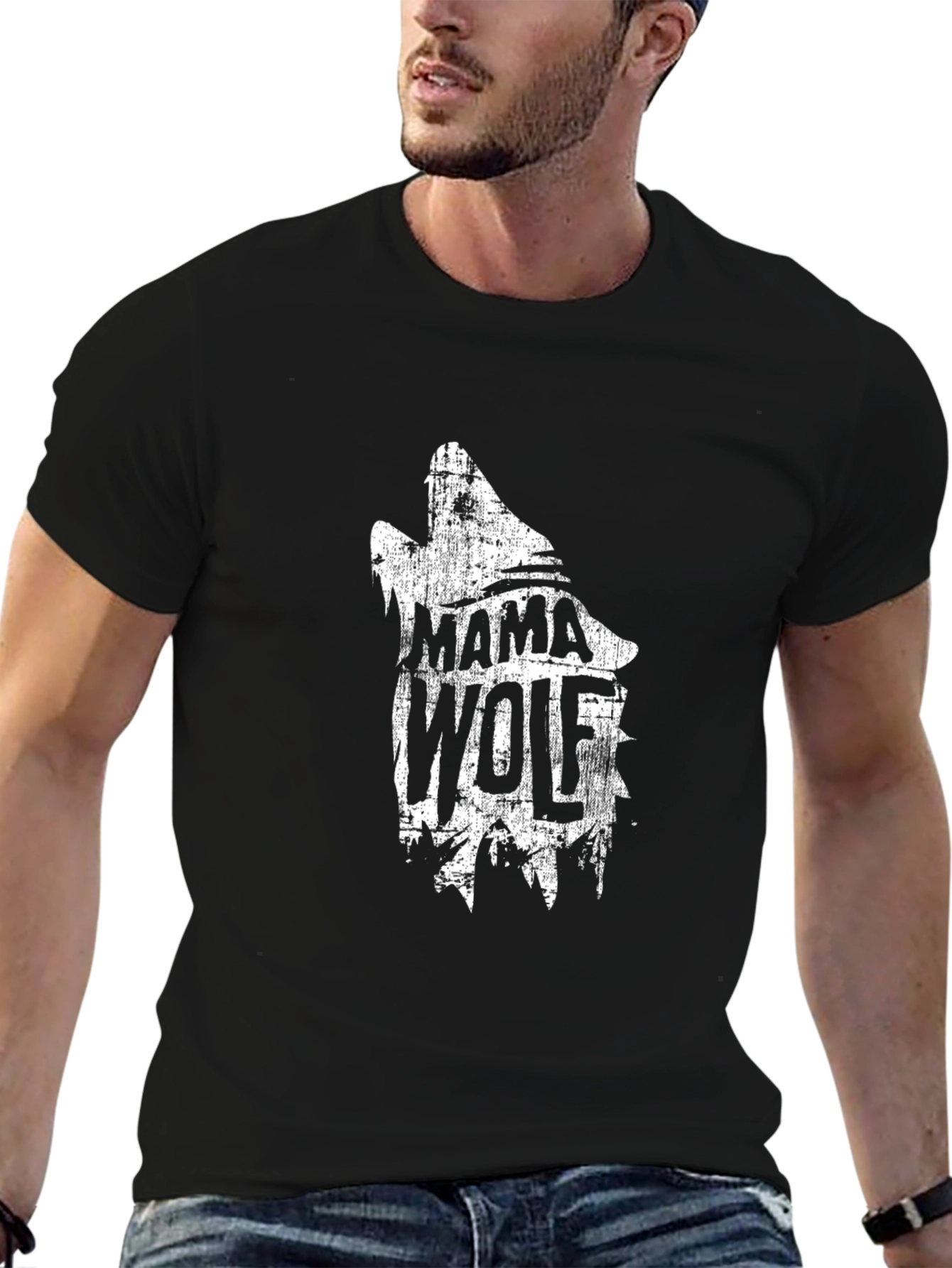 Mama Wolf Graphic Tee - Black