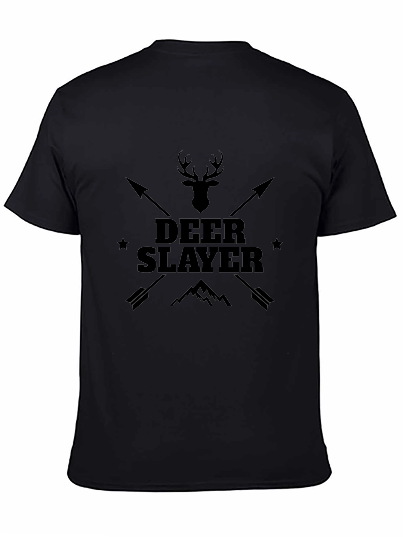 Deer Slayer Graphic Tee - Black Cotton T-Shirt