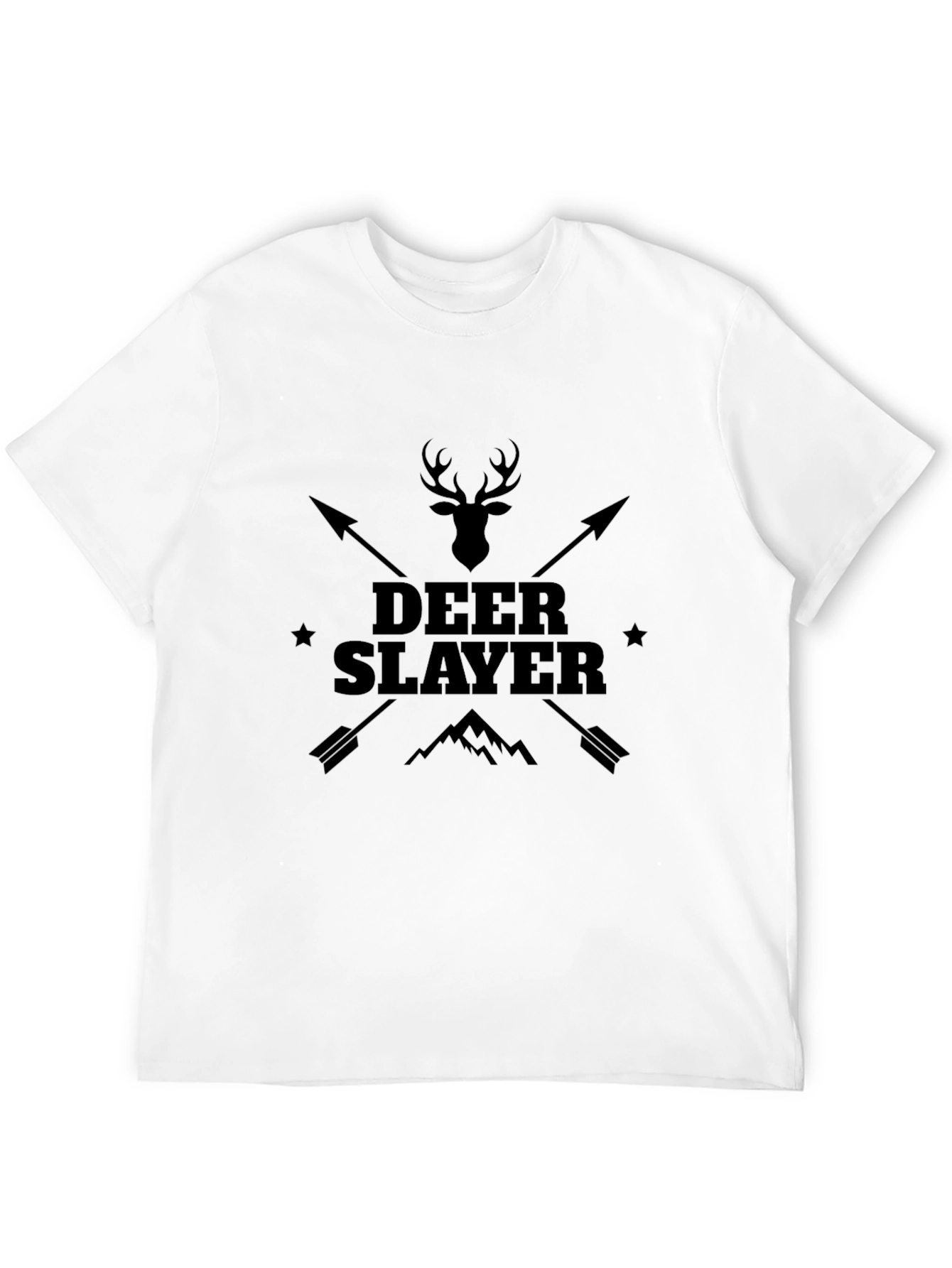 Deer Slayer Graphic Tee - Black Cotton T-Shirt