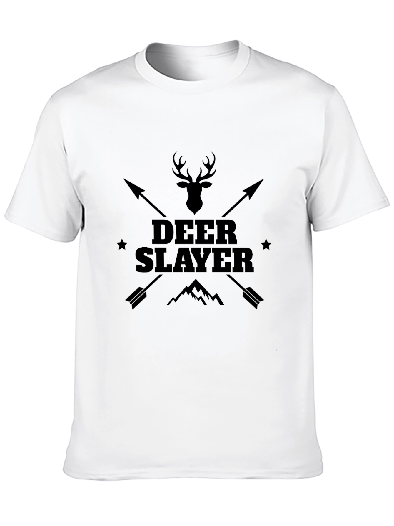 Deer Slayer Graphic Tee - Black Cotton T-Shirt