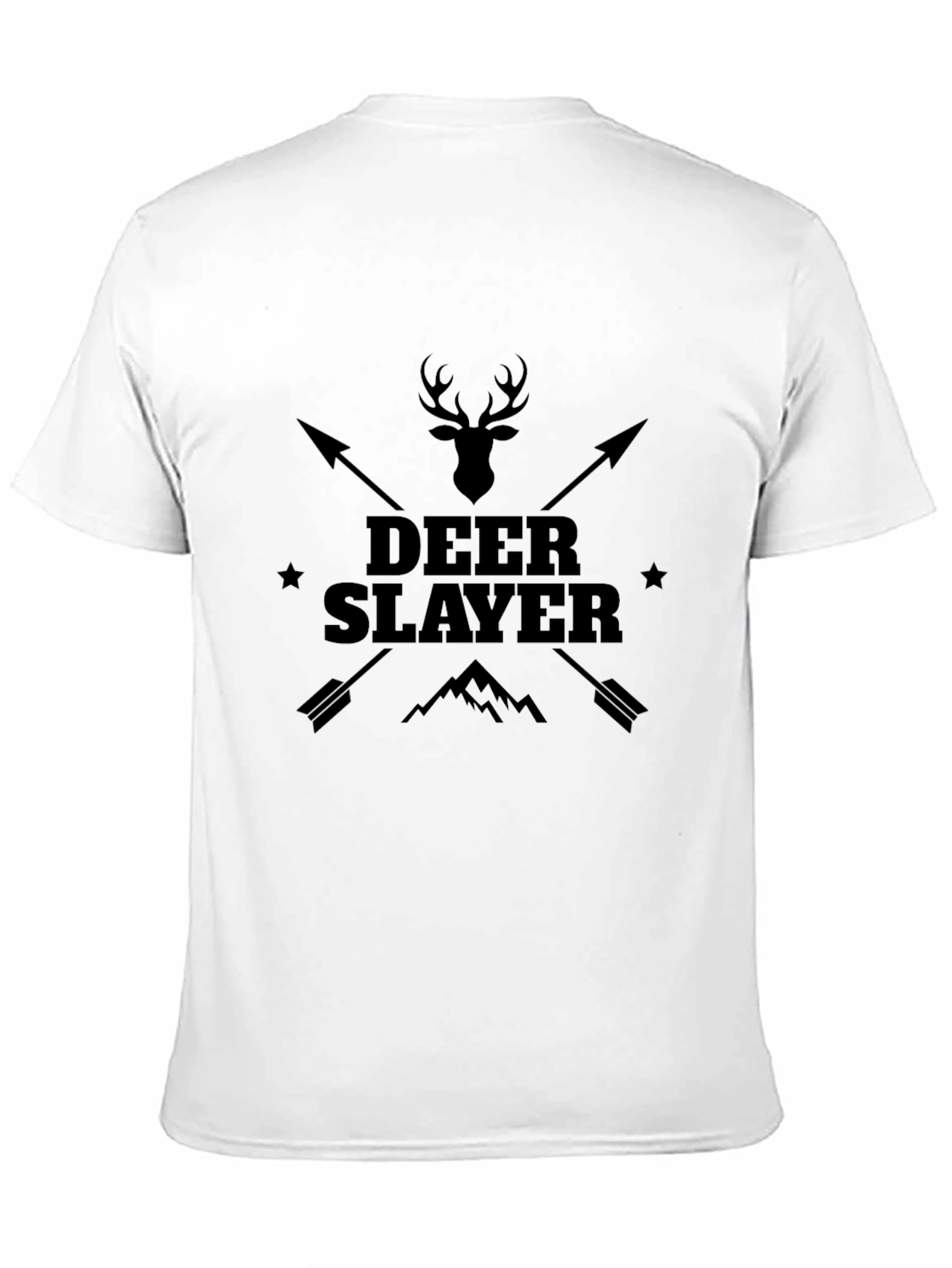 Deer Slayer Graphic Tee - Black Cotton T-Shirt