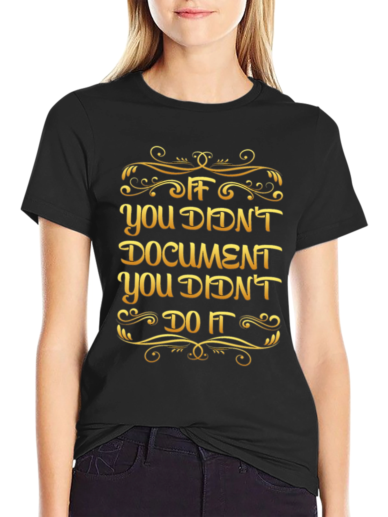 Funny Document Black T-Shirt
