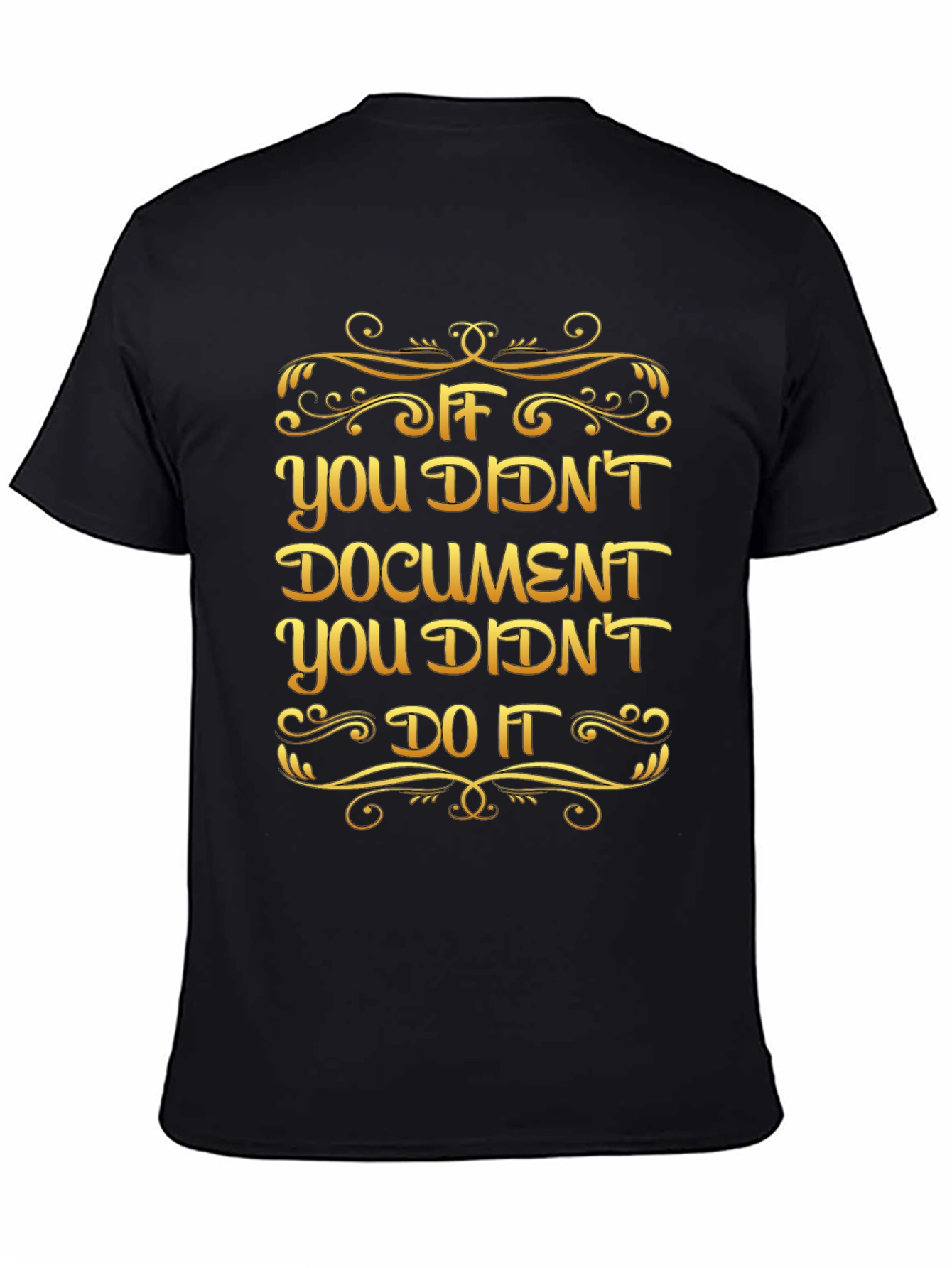 Funny Document Black T-Shirt