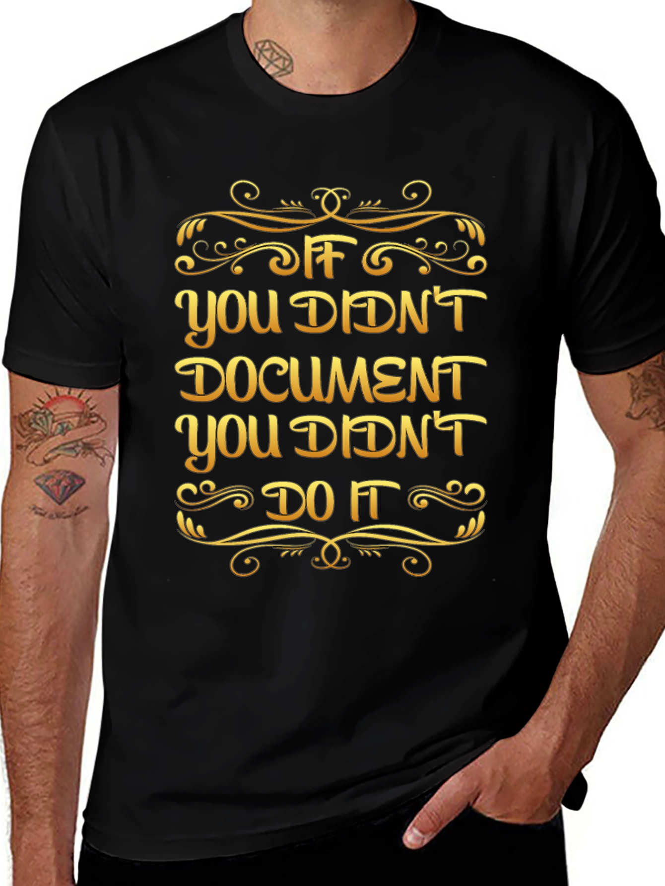 Funny Document Black T-Shirt