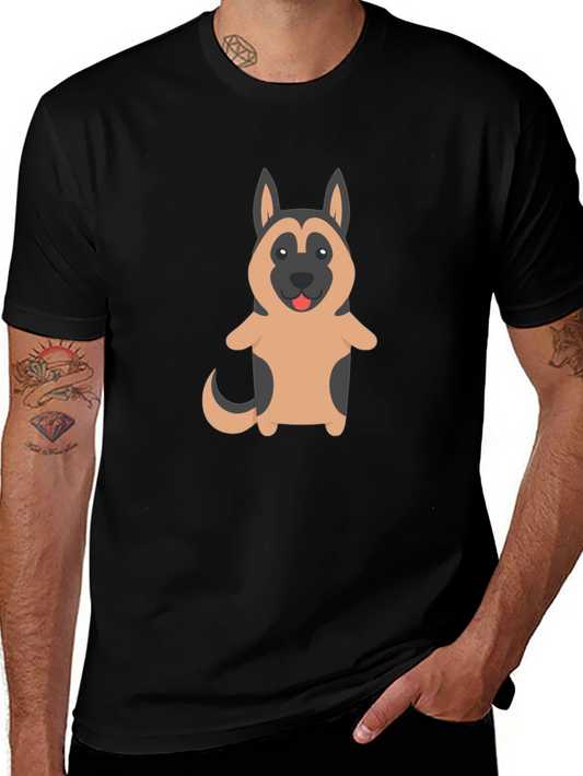 German Shepherd Dog Cartoon Graphic T-Shirt