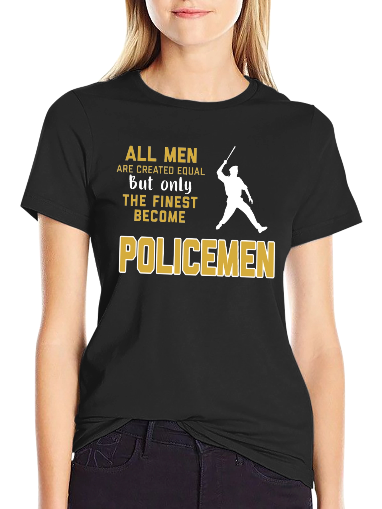 Finest Policemen Graphic T-Shirt - Black Cotton