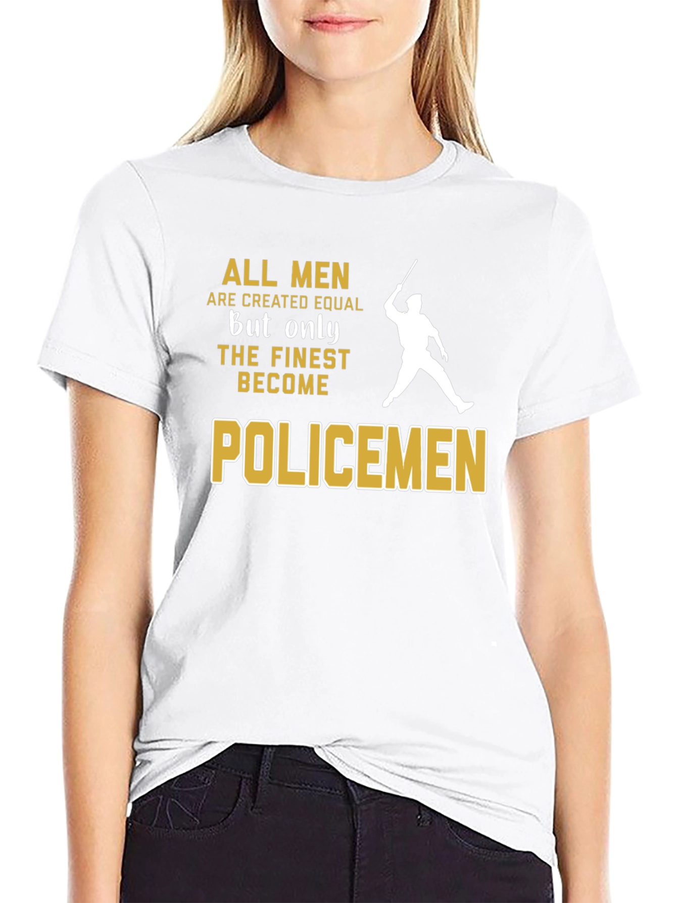 Finest Policemen Graphic T-Shirt - Black Cotton