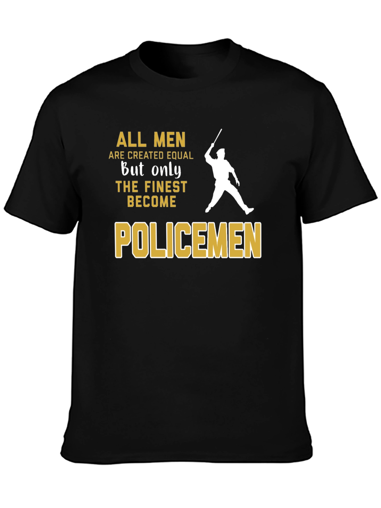 Finest Policemen Graphic T-Shirt - Black Cotton