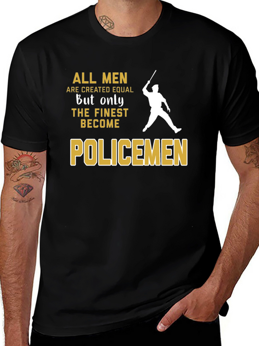 Finest Policemen Graphic T-Shirt - Black Cotton