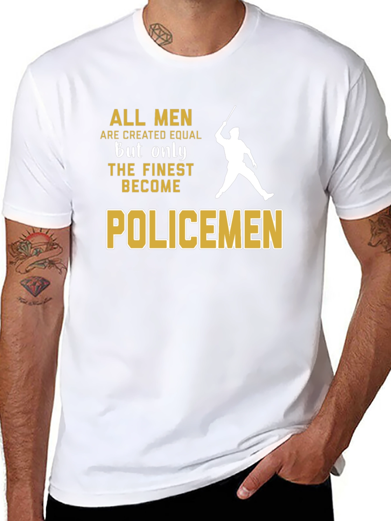 Finest Policemen Graphic T-Shirt - Black Cotton