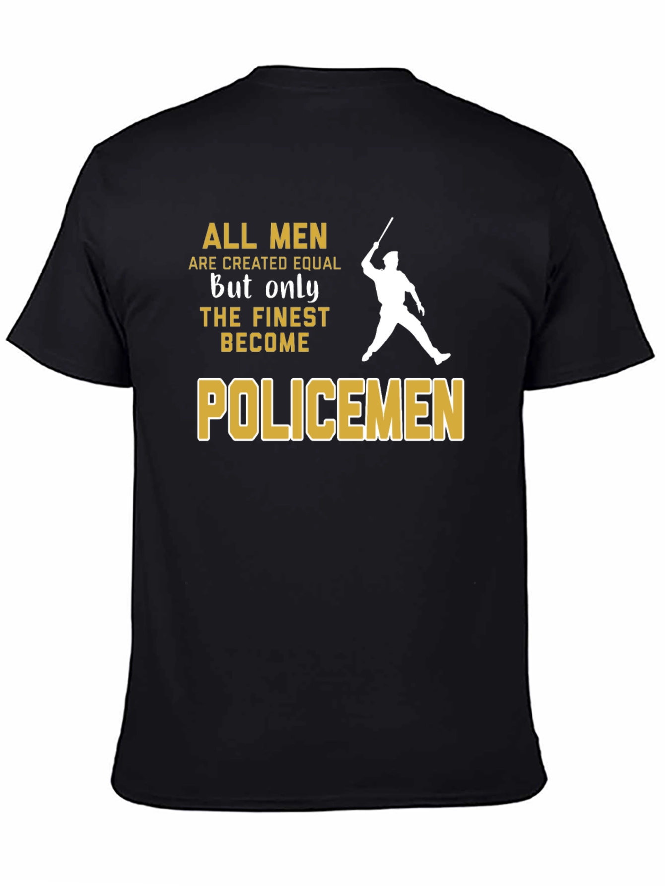 Finest Policemen Graphic T-Shirt - Black Cotton