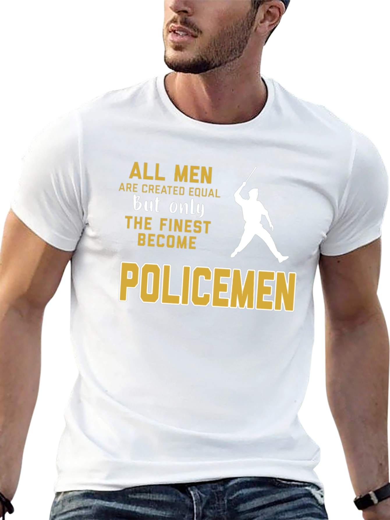 Finest Policemen Graphic T-Shirt - Black Cotton