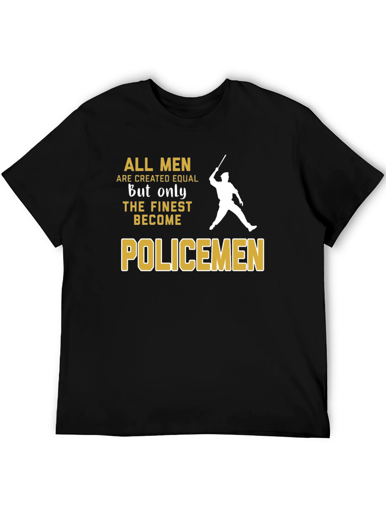 Finest Policemen Graphic T-Shirt - Black Cotton
