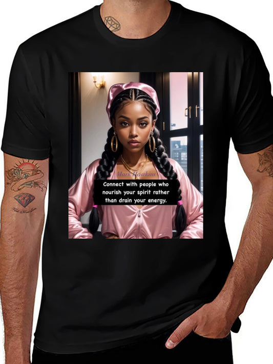Stylish Black T-Shirt with Empowering Graphic Print