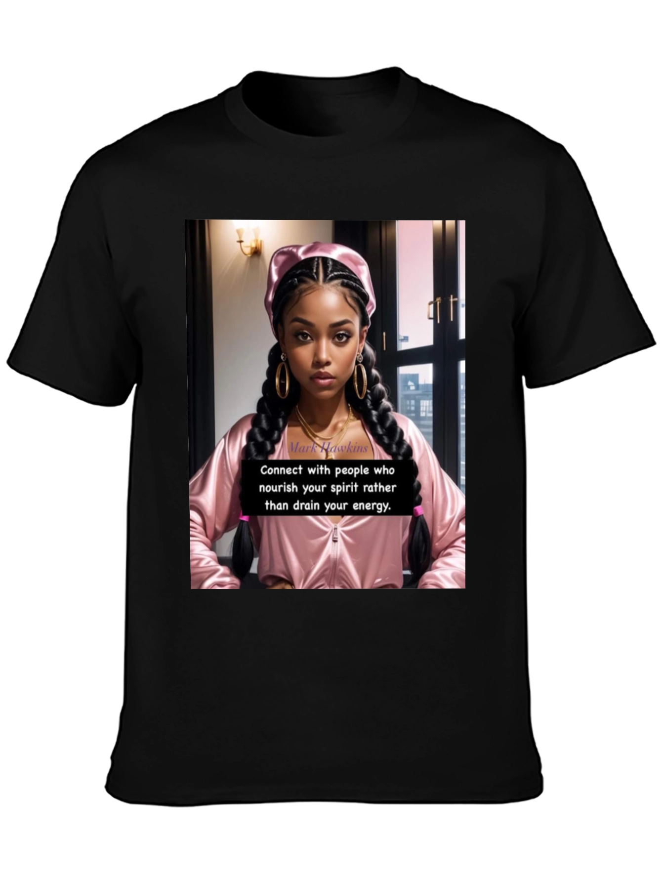 Stylish Black T-Shirt with Empowering Graphic Print