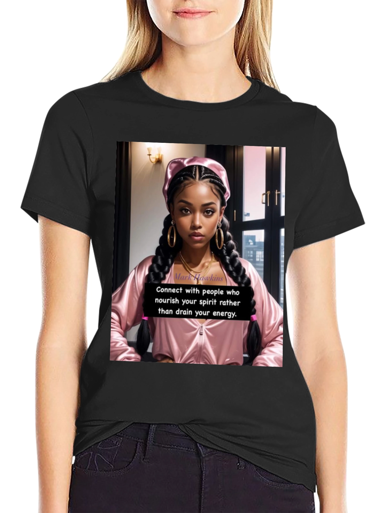 Stylish Black T-Shirt with Empowering Graphic Print