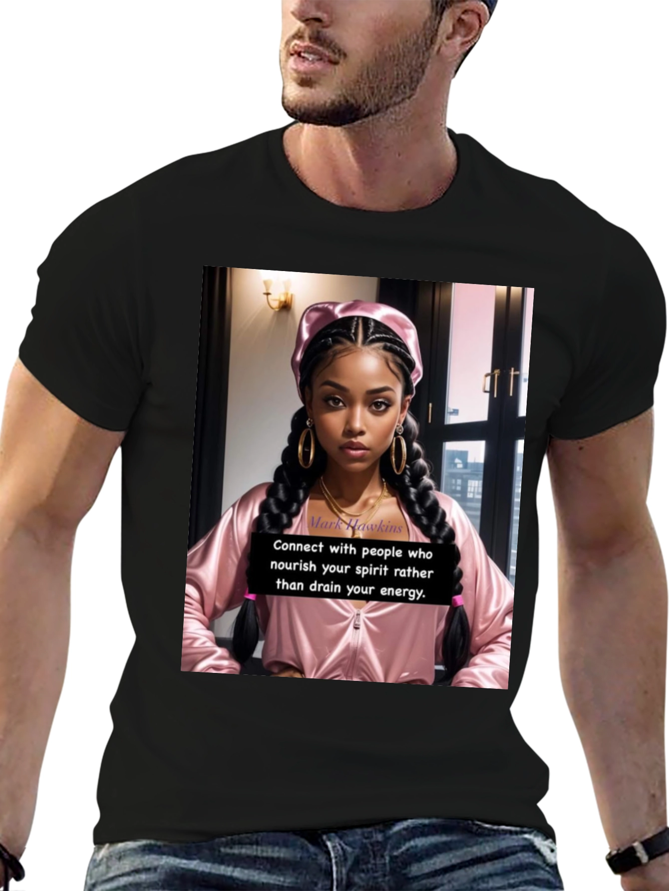Stylish Black T-Shirt with Empowering Graphic Print