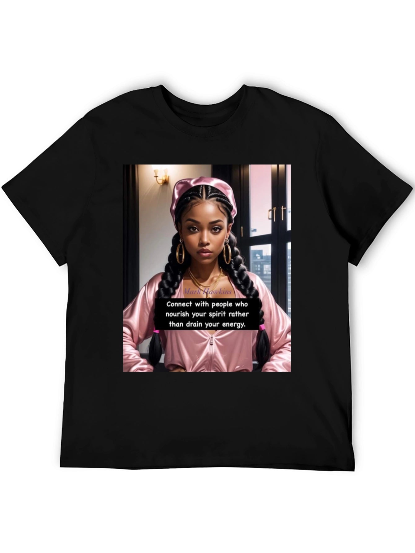 Stylish Black T-Shirt with Empowering Graphic Print
