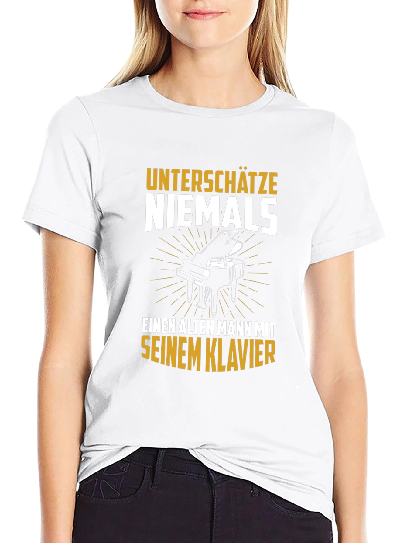 Old Man Piano T-Shirt - Never Underestimate Musician Tee