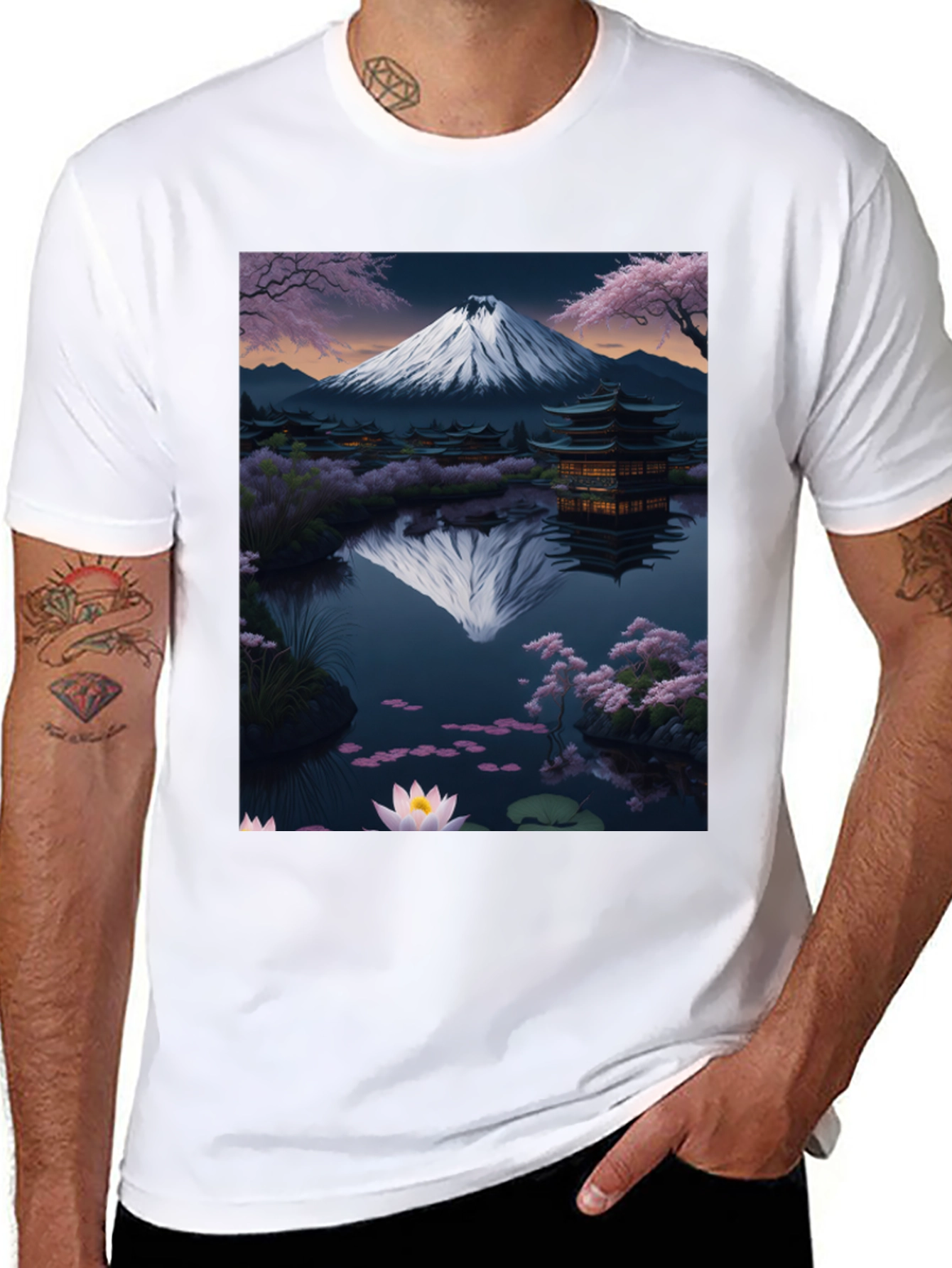 Mount Fuji Reflection Graphic Tee