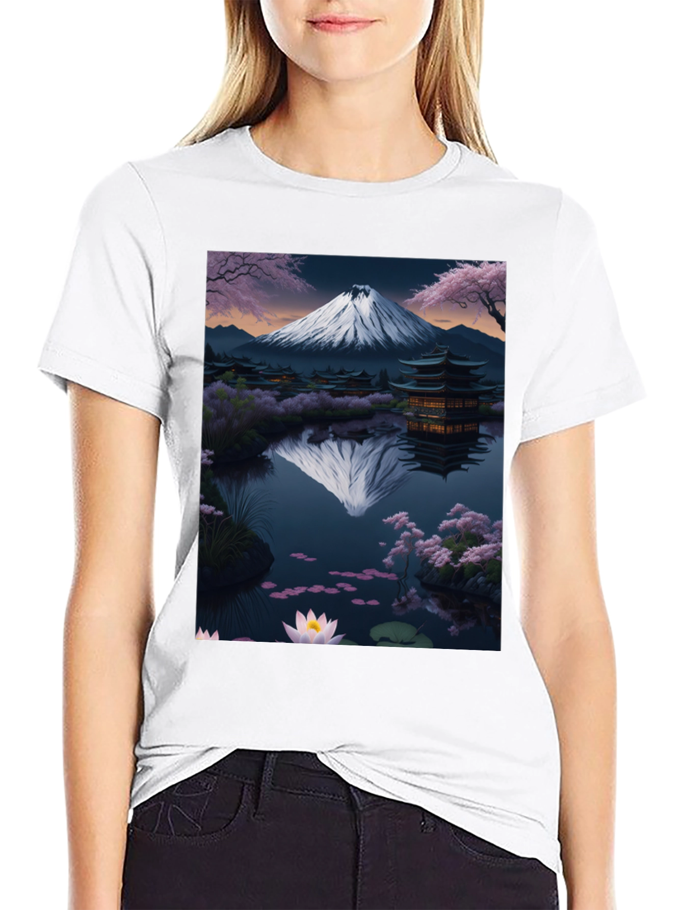 Mount Fuji Reflection Graphic Tee