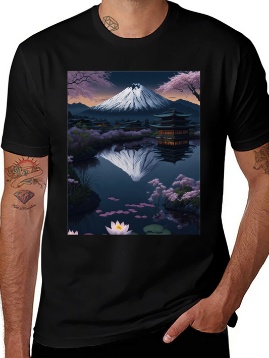 Mount Fuji Reflection Graphic Tee
