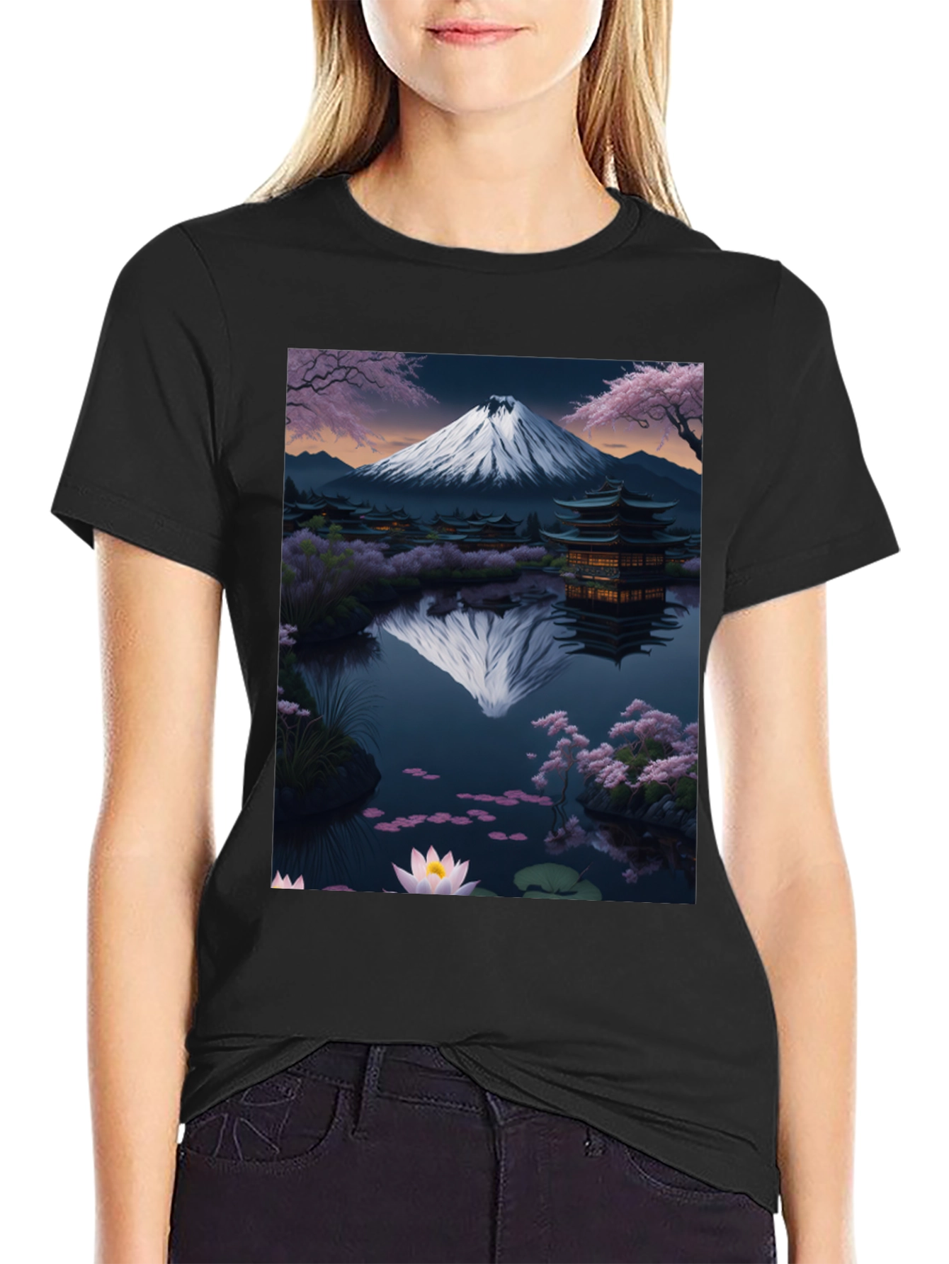 Mount Fuji Reflection Graphic Tee