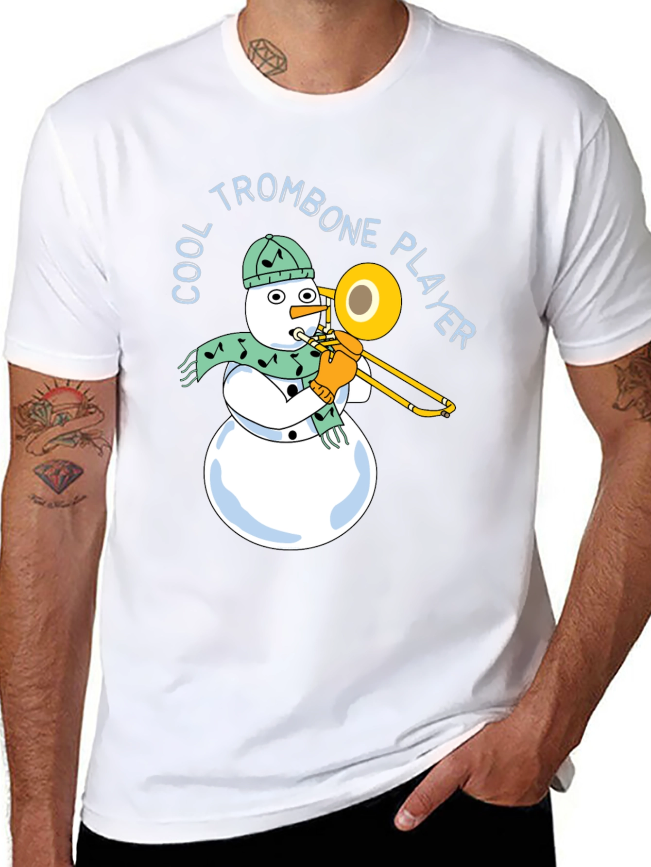Cool Trombone Snowman T-Shirt