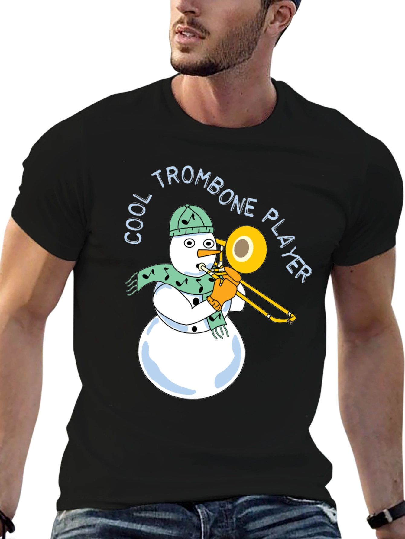 Cool Trombone Snowman T-Shirt