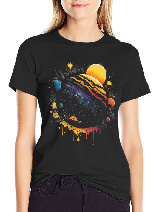 Cosmic Planet Black Graphic Tee