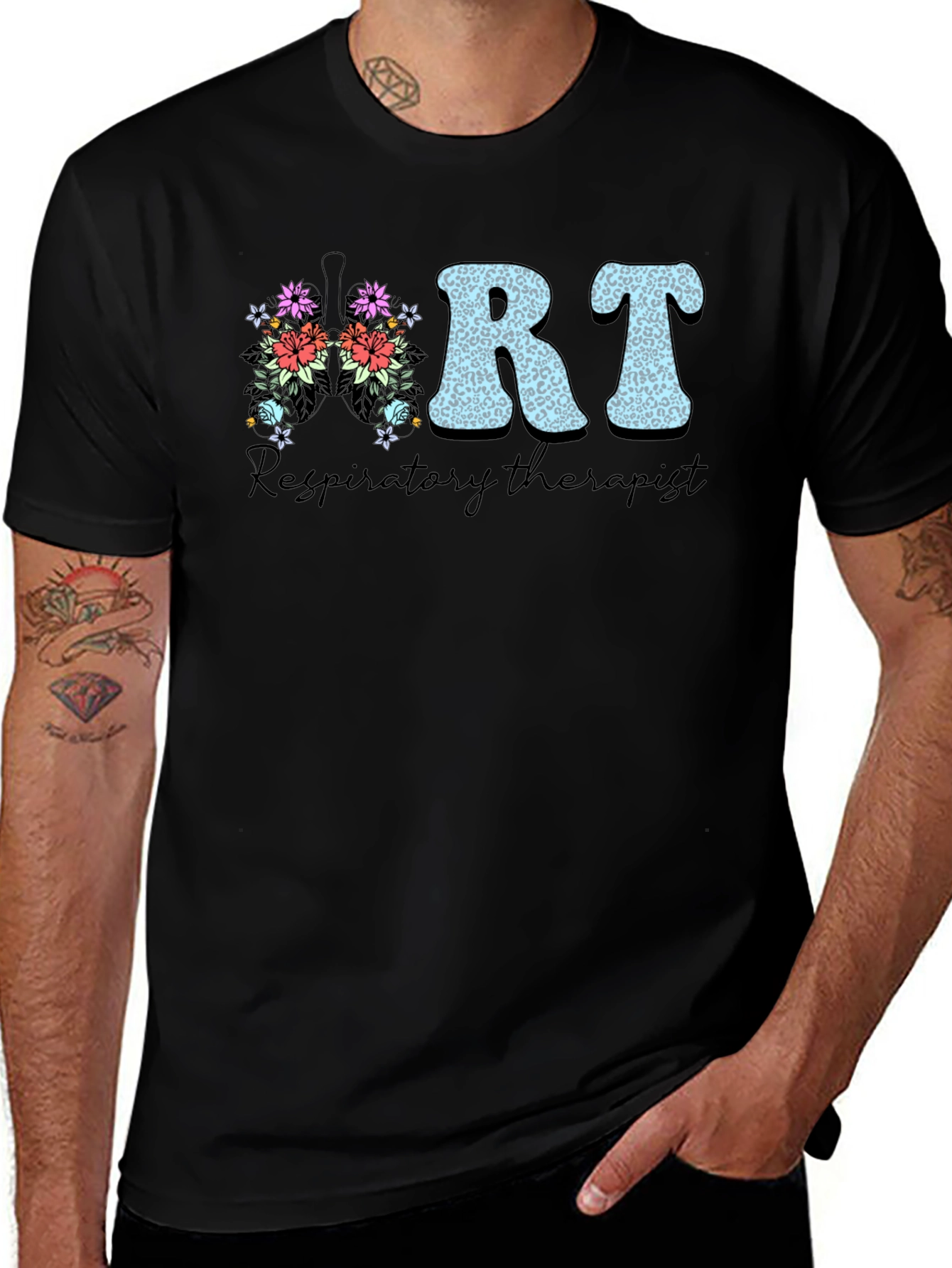 Floral RT Respiratory Therapist T-Shirt