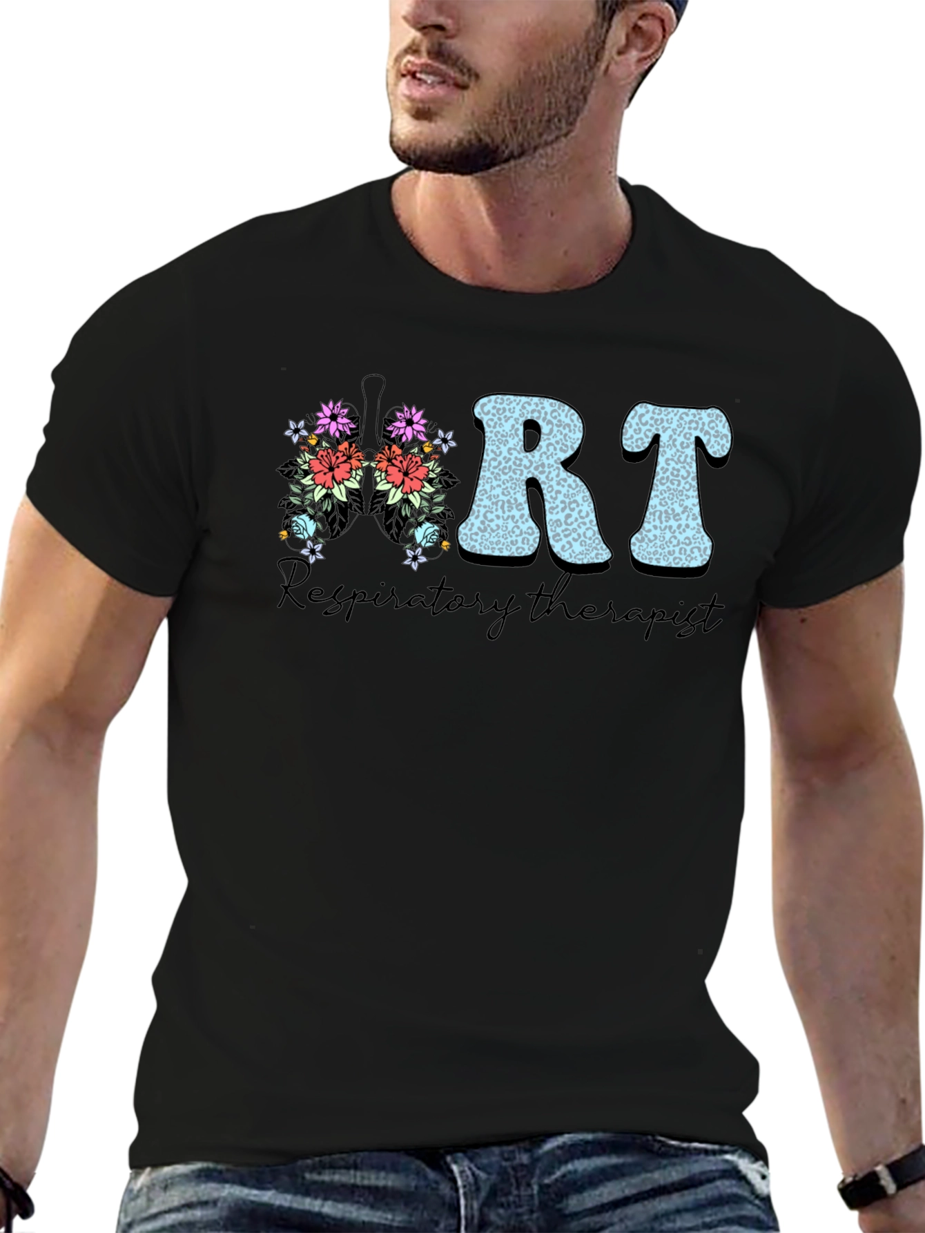 Floral RT Respiratory Therapist T-Shirt
