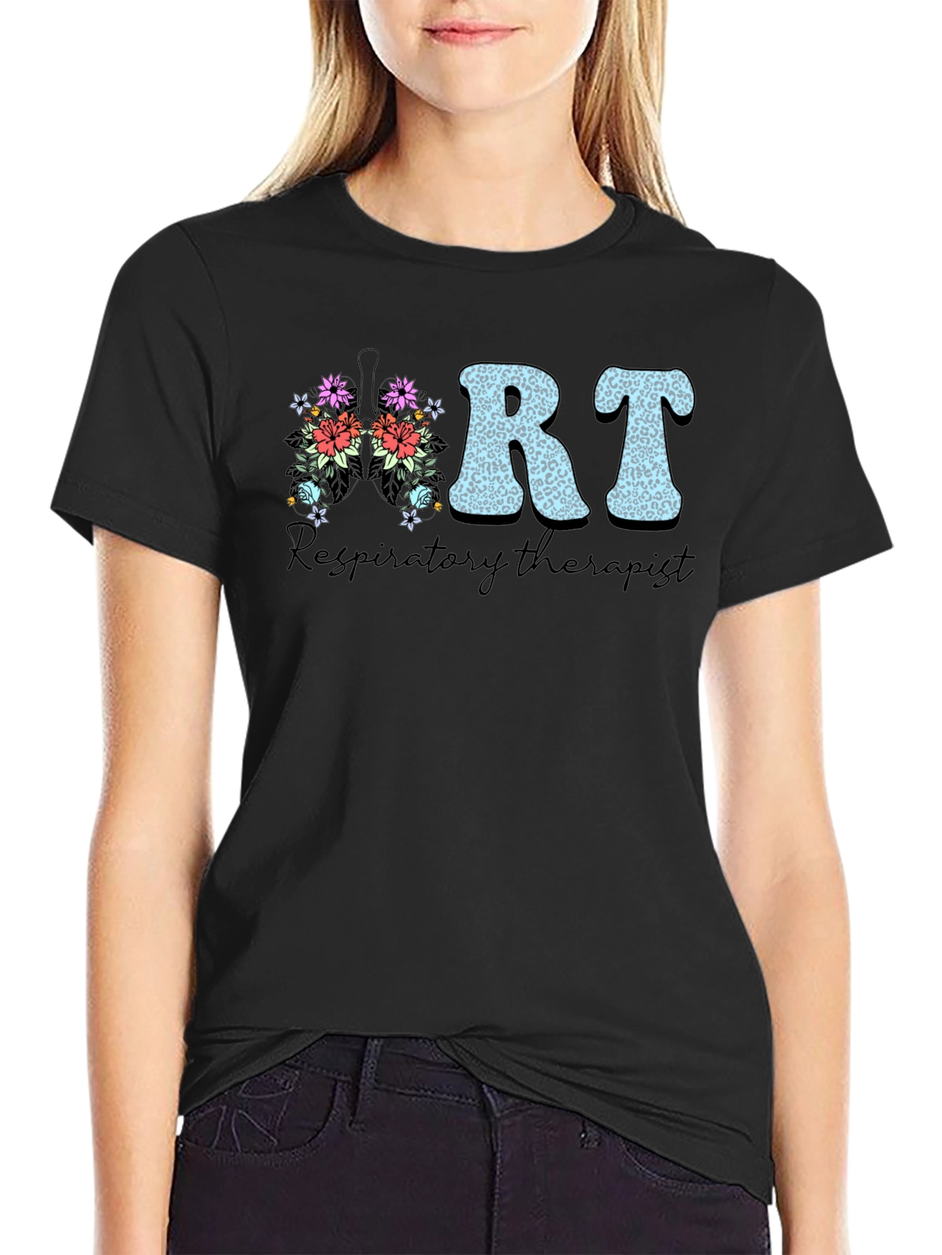 Floral RT Respiratory Therapist T-Shirt