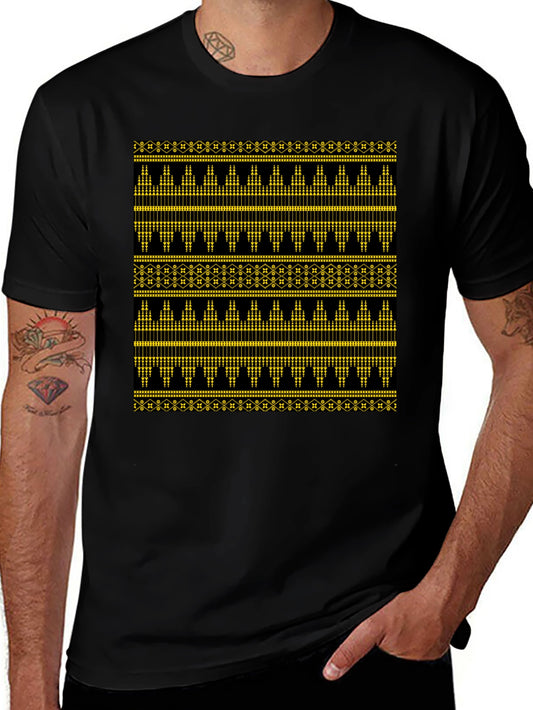 Ethnic Pattern Black T-Shirt