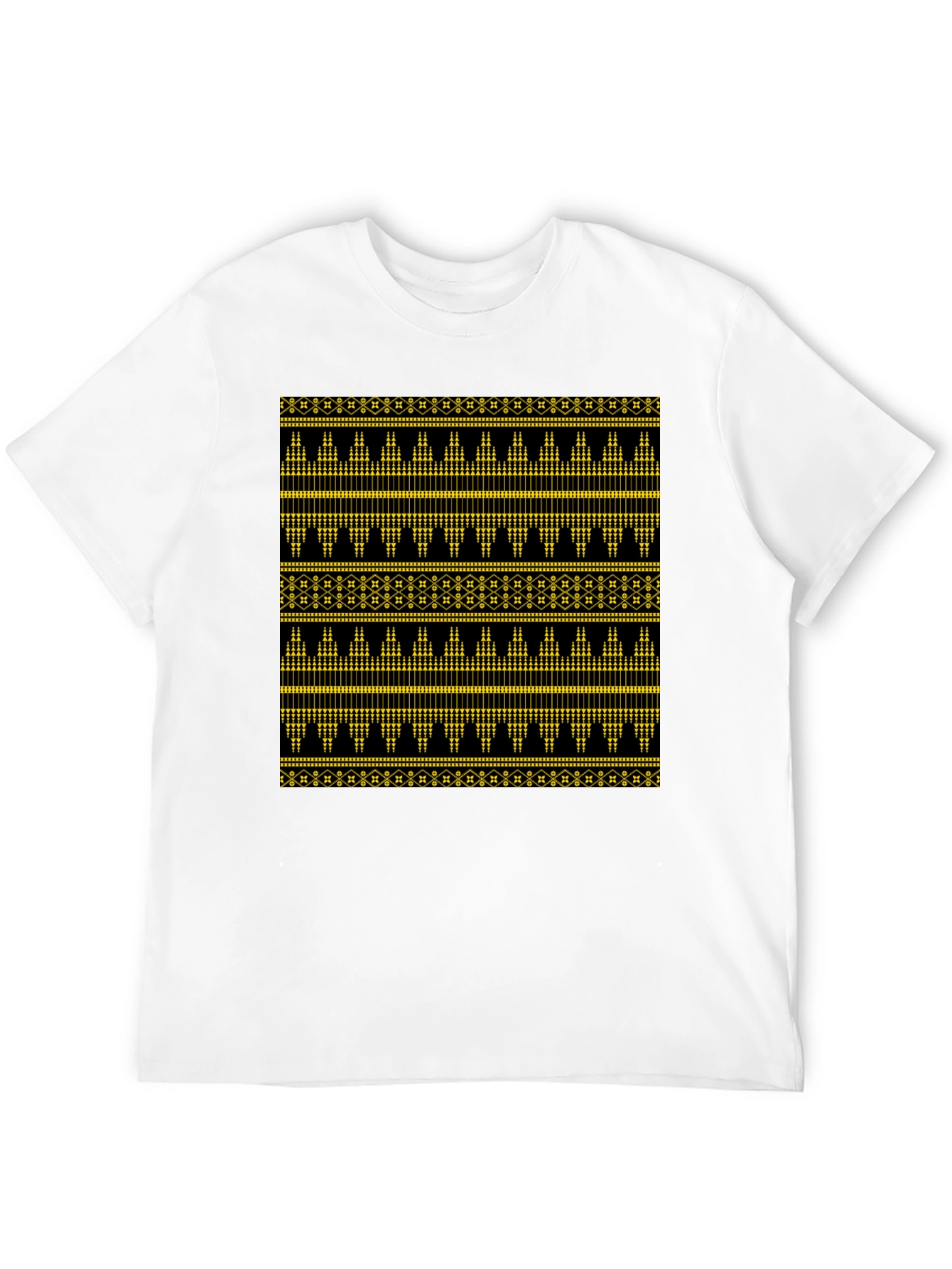 Ethnic Pattern Black T-Shirt