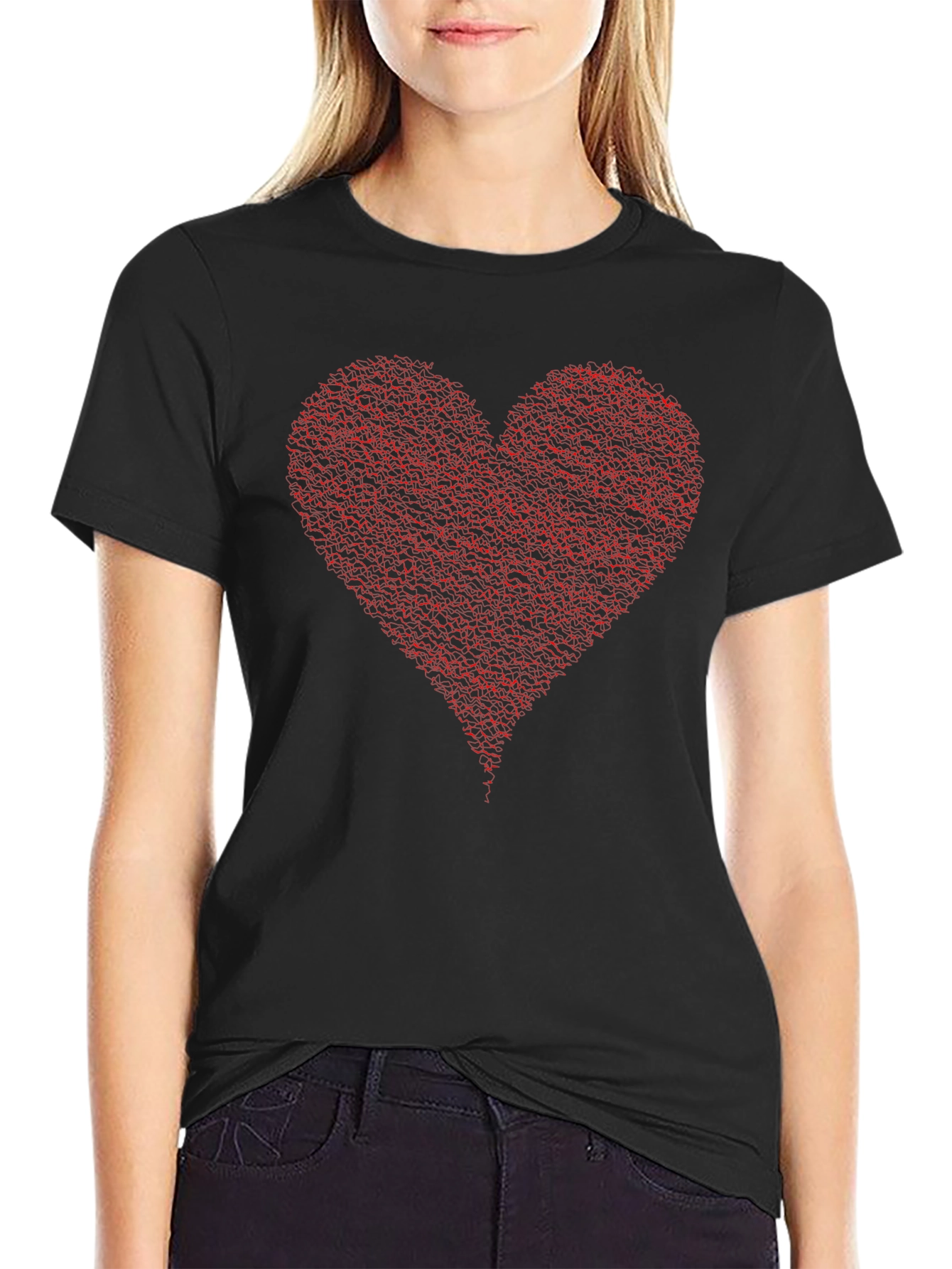 Heart Graphic Black T-Shirt