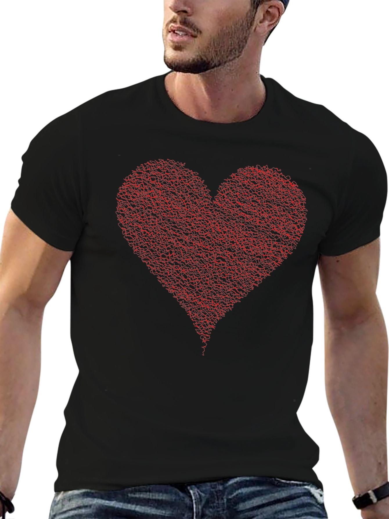 Heart Graphic Black T-Shirt
