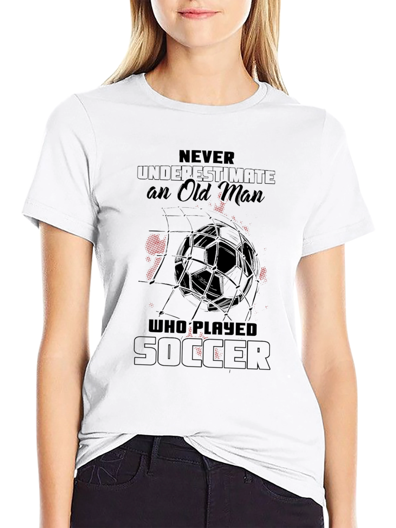 Never Underestimate Soccer Player Black T-Shirt
