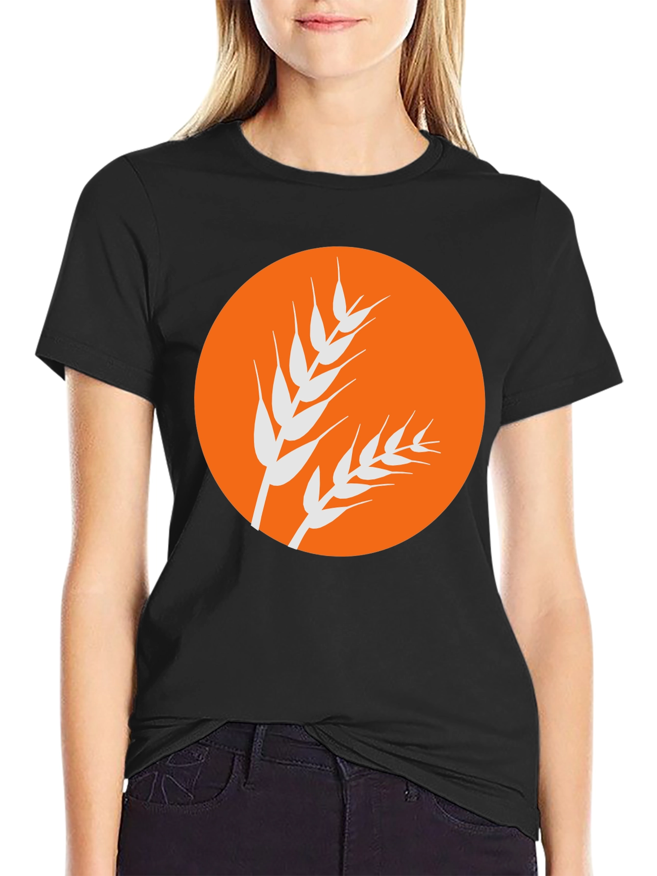Wheat Graphic Black Tee