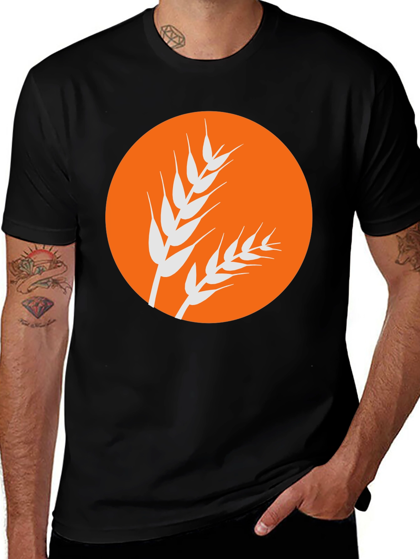 Wheat Graphic Black Tee