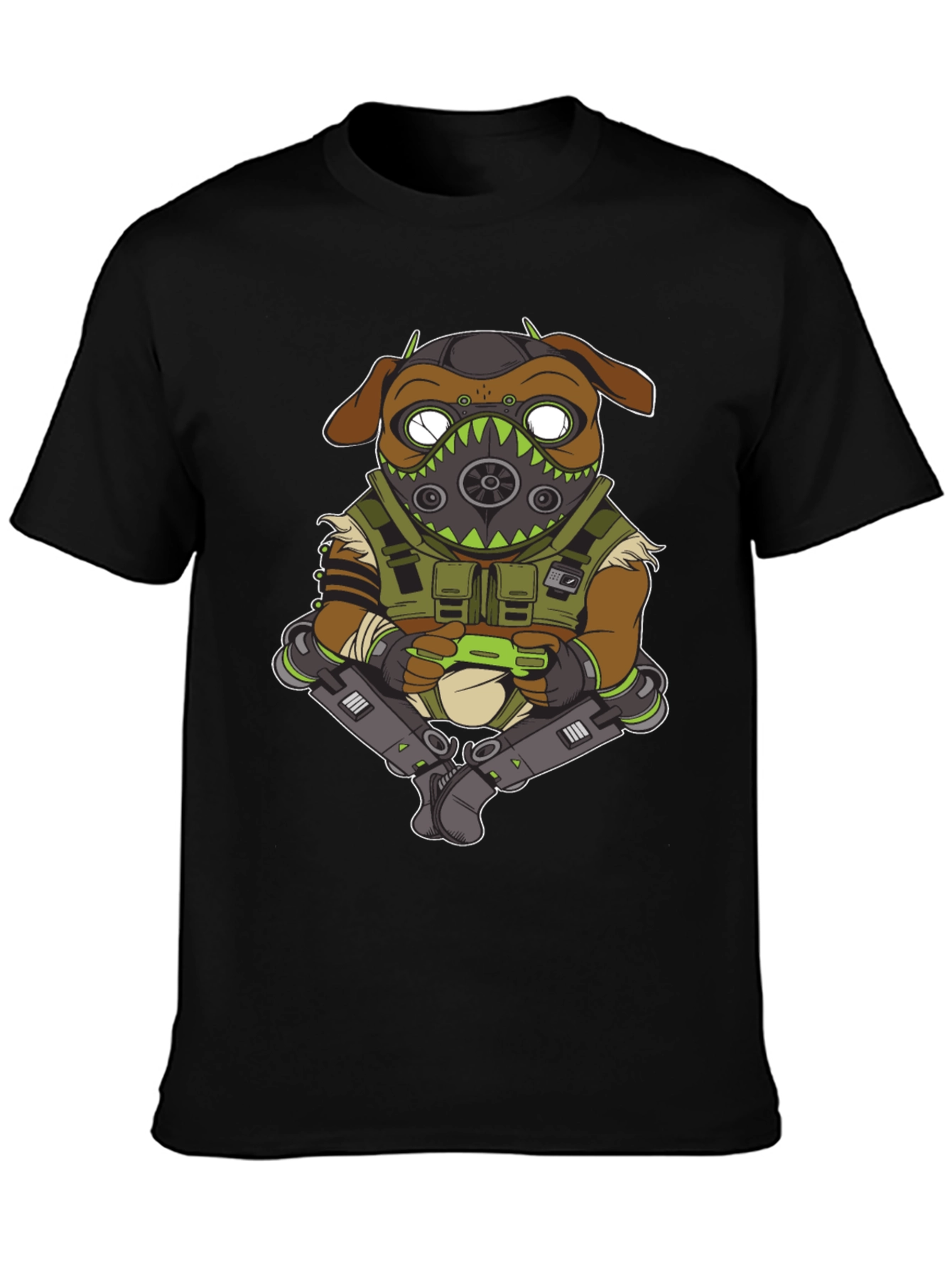 Gaming Pug Black T-Shirt