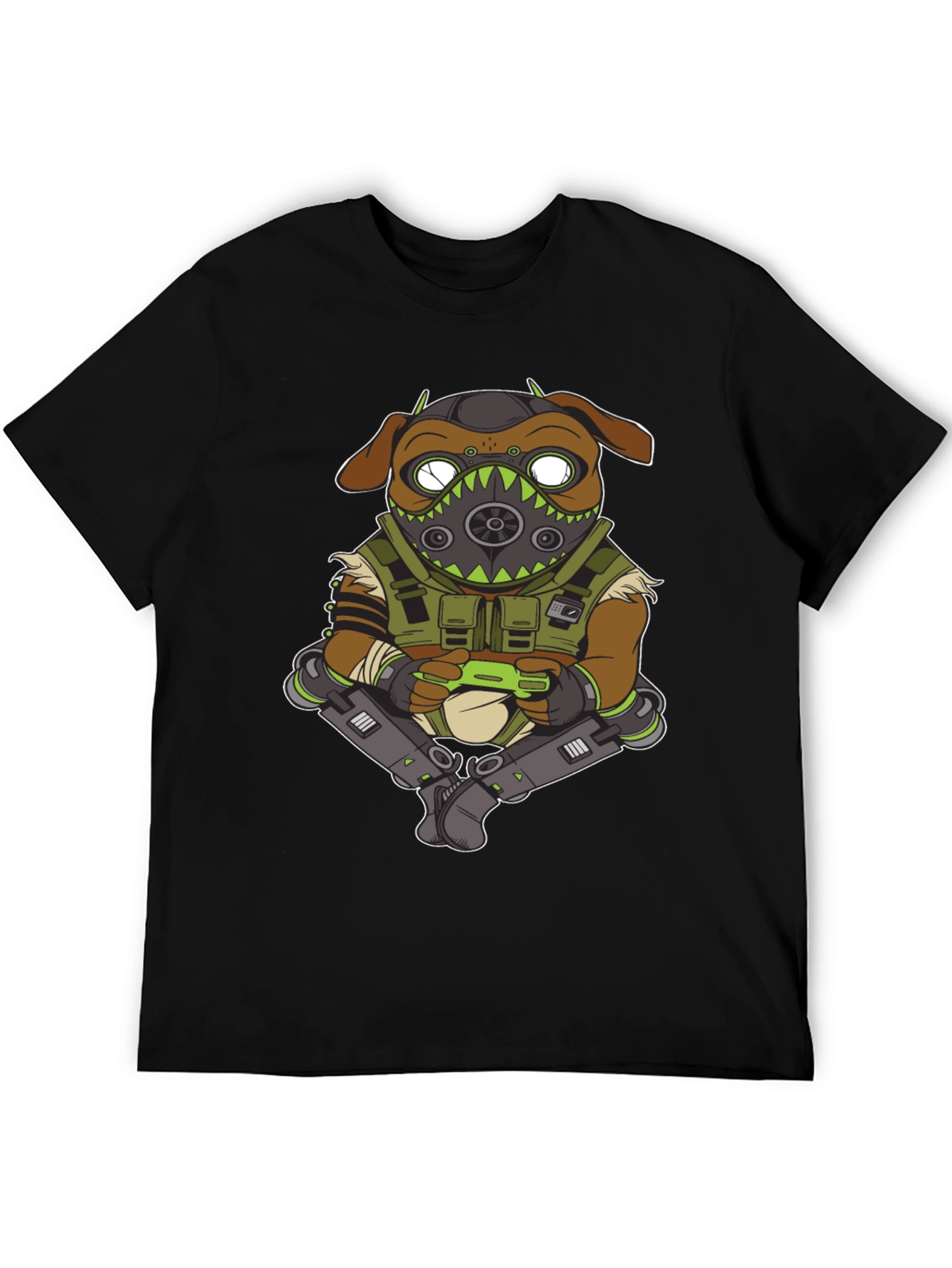 Gaming Pug Black T-Shirt