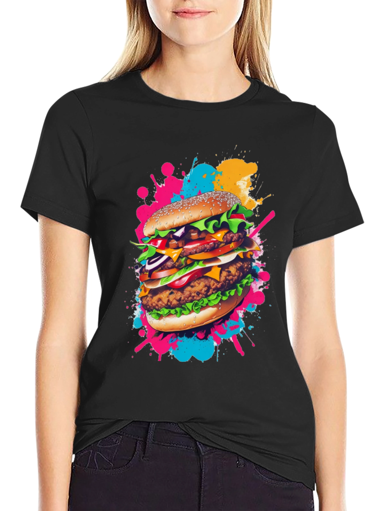 Burger Graphic Tee - Quirky Foodie Fashion
