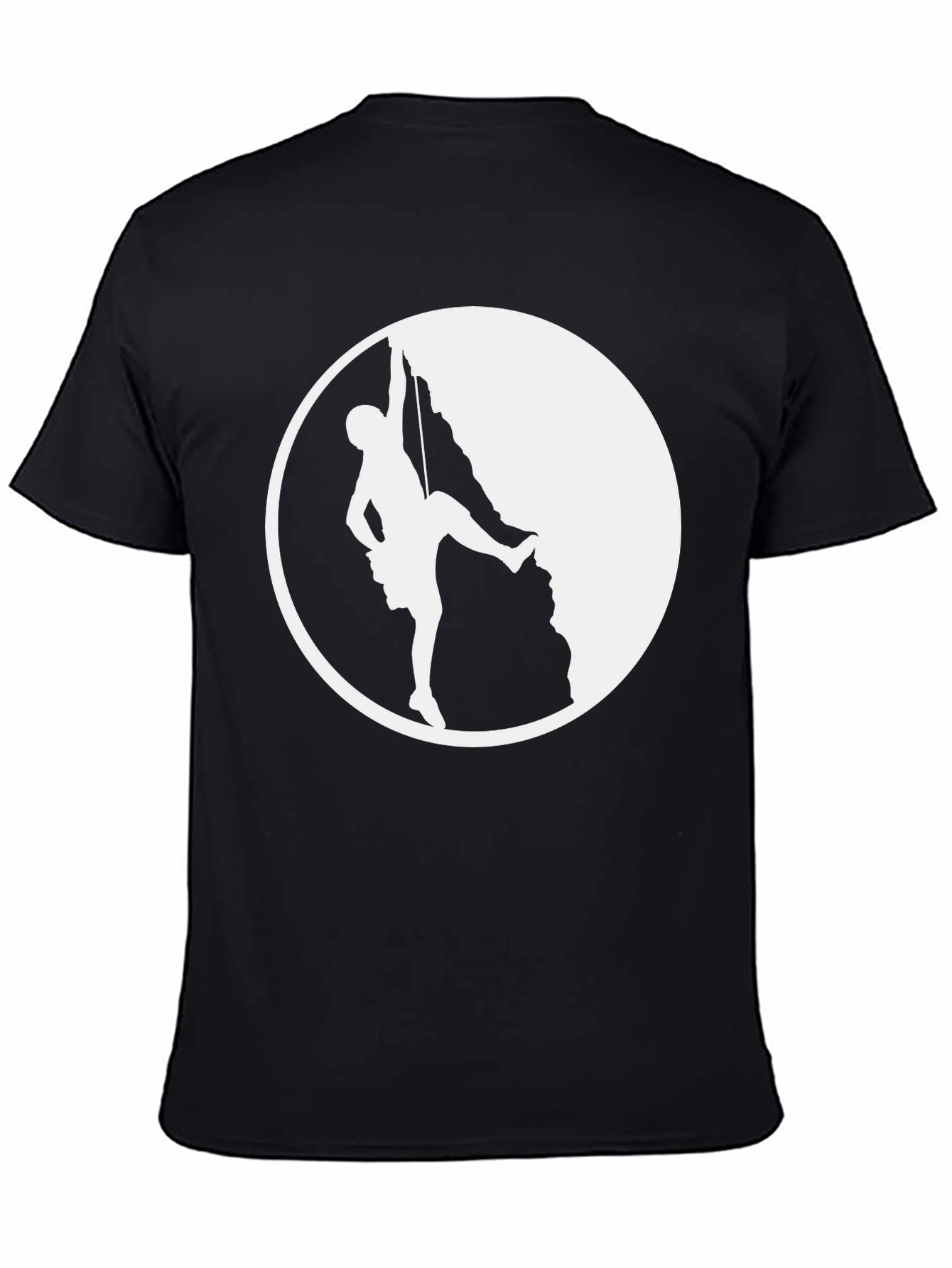 Climber Silhouette Graphic Tee - Black Cotton T-Shirt