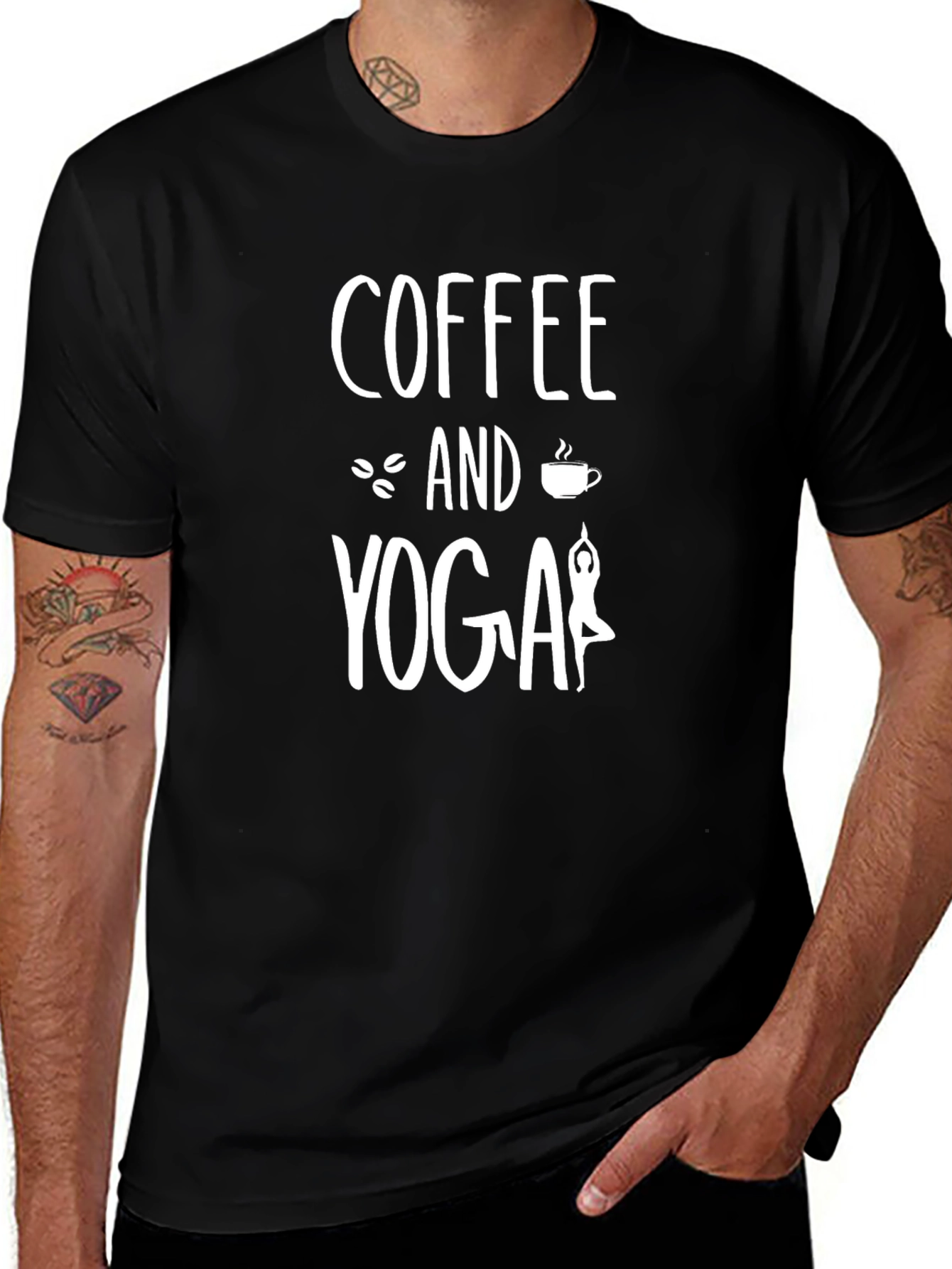 Coffee and Yoga Graphic T-Shirt - Relaxed Fit