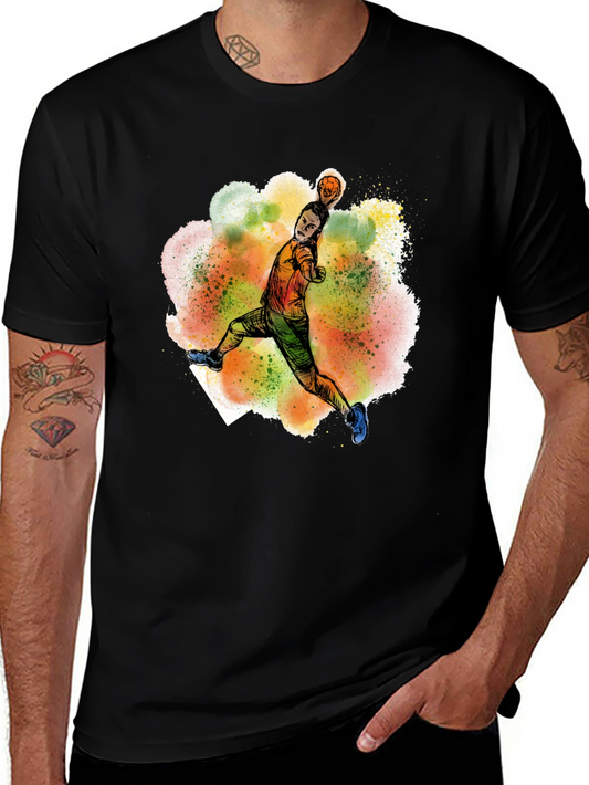 Handball Player Graphic Tee - Stylish Sportswear